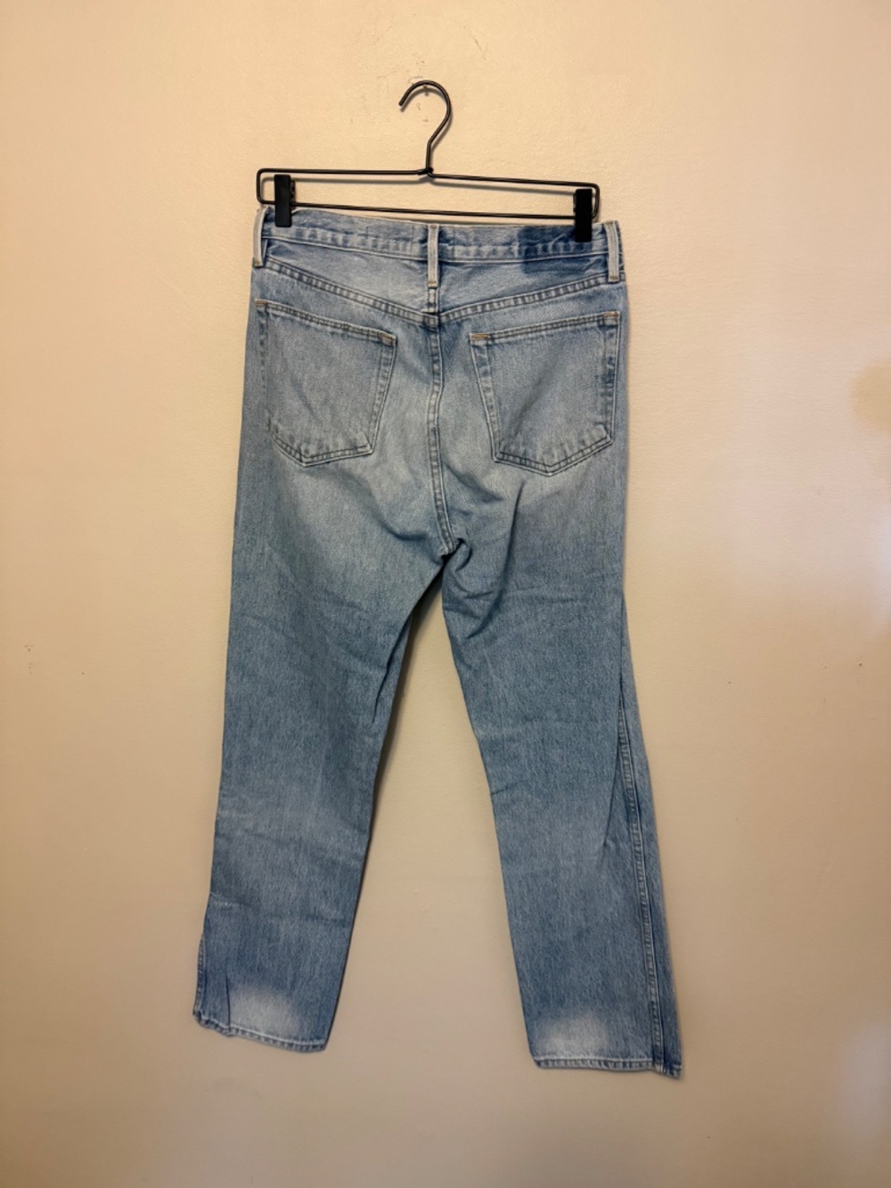 FRAME Le High Straight Jeans The Echo Light Wash Rigid Denim Size 28 - Picture 2 of 5